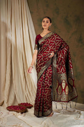 Womens Fashion Ethnic Maroon Color Sarees-MLSHWSA1109MRN0ONE